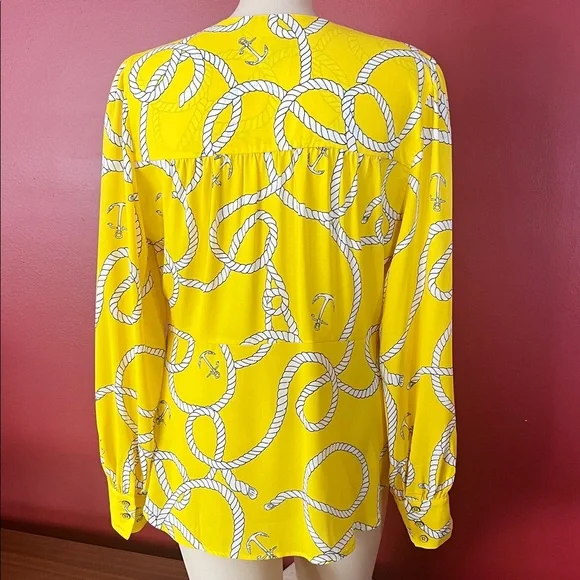 Like new CAbi Yellow Nautical Print Blouse - Picture 8 of 16